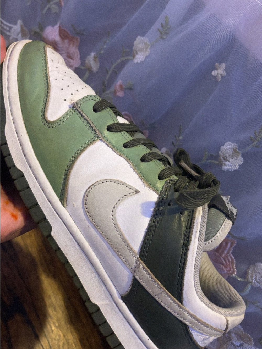 Nike Women's Low-Top Sneakers in Green and White